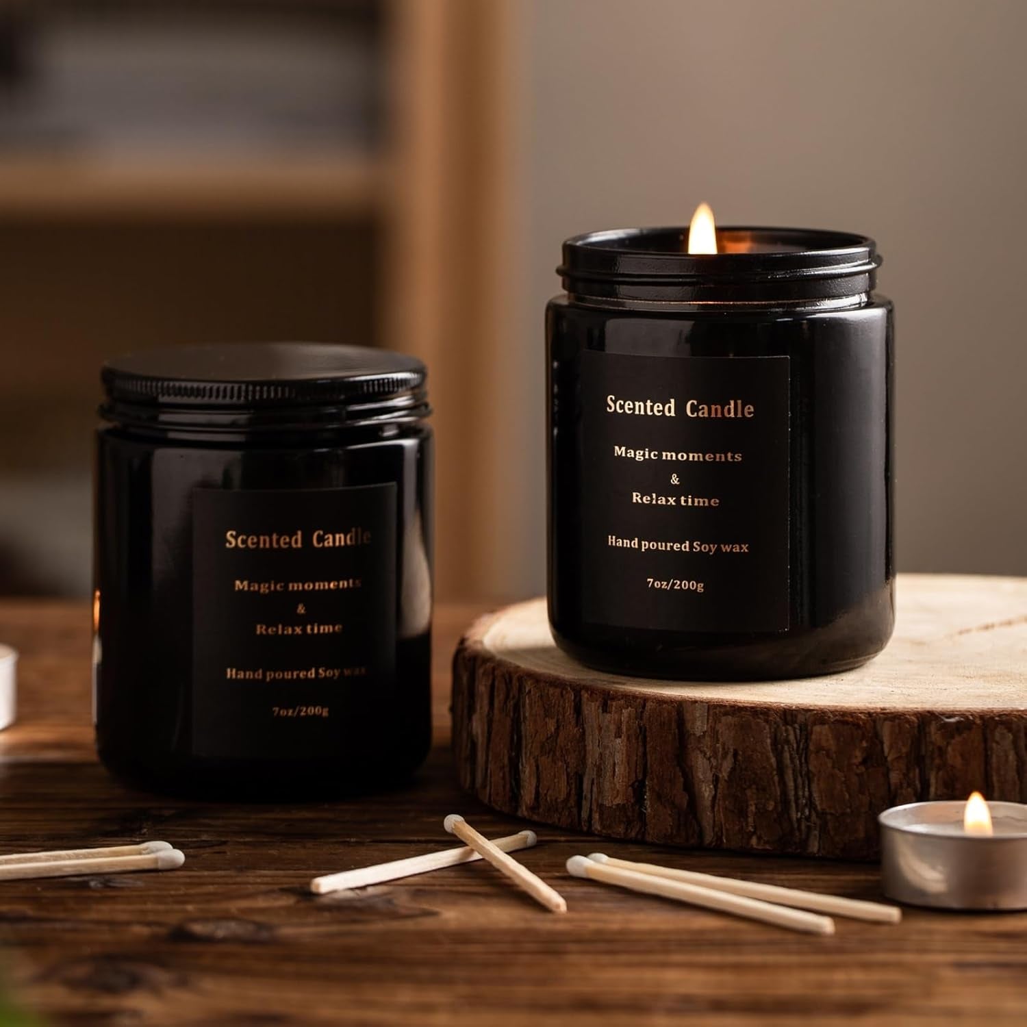 Sandalwood Candles for Men – Pine Candle Scented Candles, Mens Candle, Non Toxic Candles for Home Scented, Velas Aromáticas Para El Hogar, Mix Fragrance Smokeless 100% Natural 7Oz(Sandalwood & Pine)